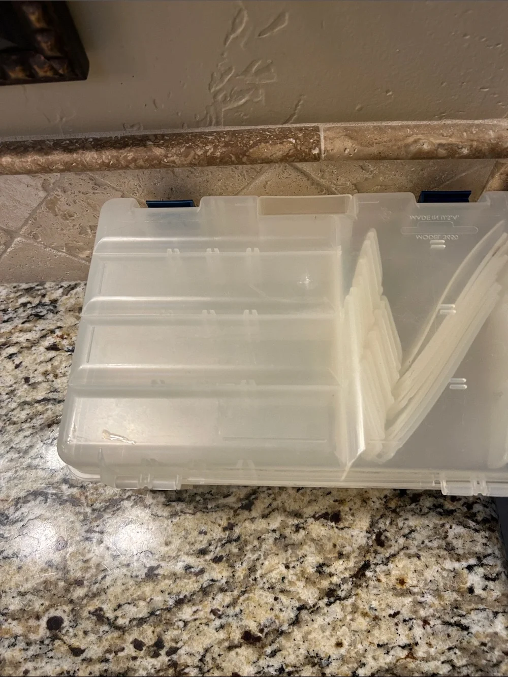 Clear Stackable Storage Boxes with Blue Latches - Set of 3 Multi-Pack